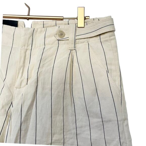 Banana Republic Linen Blend Stripe Bermuda Shorts Size 10 White Coastal Nautical - Picture 4 of 9